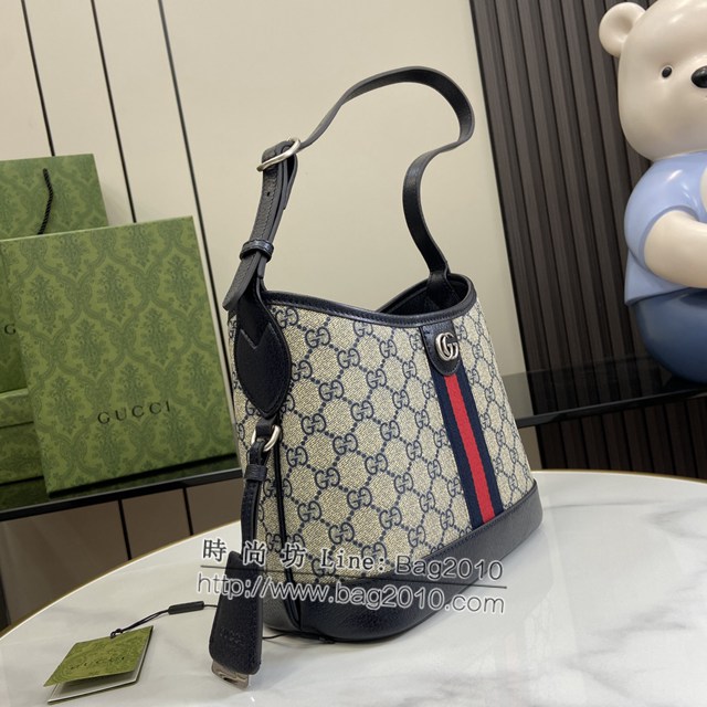 Gucci專櫃古馳最新款Ophidia系列GG小號肩背包水桶包 jh2227型號：781402